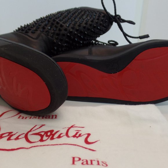 Christian Louboutin Shoes - Christian Louboutin Sur La Pony Spike Napa Mid Calf Boots Black Leather Size 9